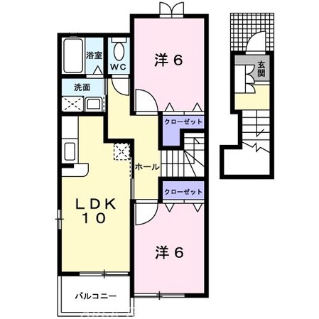 ラッキー　Ｂの物件間取画像